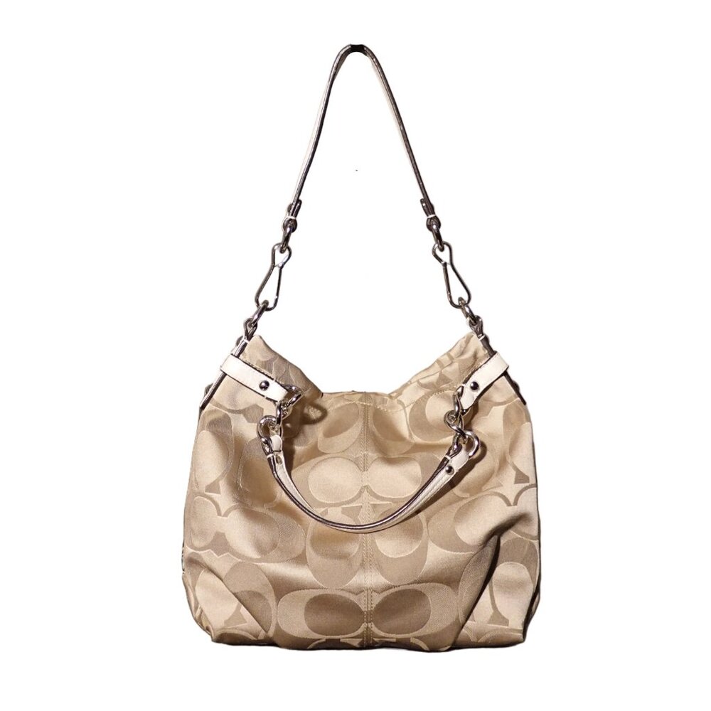 Coach Signature Jacquard Hobo Bag - Picture 2 of 10
